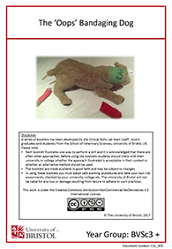 clinical skills instruction booklet cover page, bandaging oops